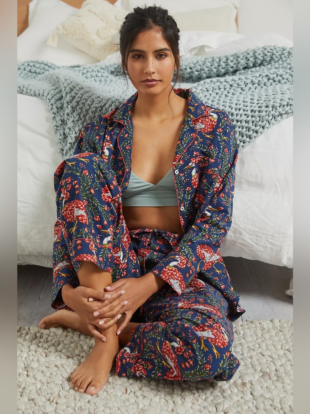 NEW! Printfresh Queen Lotus - Long PJ Set - Indigo Size XXS